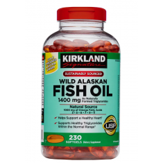 Kirkland Signature - Wild Alaskan Fish Oil 1400 mg - 230 Softgels - Exp 06/2026