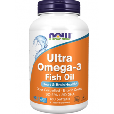 NOW Foods Supplements - Ultra Omega-3 Fish Oi - 180 SoftGel - Exp 07/2028