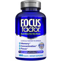 Focus Factor - Brain Supplement Multivitamin Improve Memory and Clarity Boost Concentration - 180 Tablets - Exp 07/2027