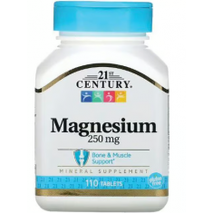 21st Century - Magnesium 250mg - 110 Tablets - Exp 03/2027