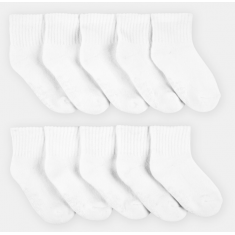 Carters - Pack 10 meias - White - Tamanho 2-4 Anos