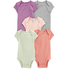Carters - Kit 5 Body Sem Manga Infantil Girl - Tamanho 6 Meses