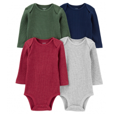 Carters - Kit 4 Body Infantil Manga Longa - Tamanho 6 Meses