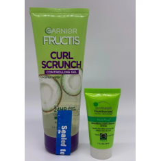Garnier Fructis -  Pack Style Curl Scrunch Controlling Gel 6.8 oz + Nutri-Pure 1oz