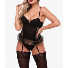 Conjunto Body Lingerie Black  - Tamanhos Diversos - Ref 100330