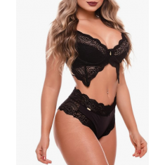 Conjunto Lingerie Black - Tamanhos Diversos - Ref 100317