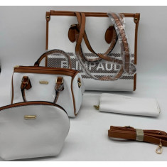 Elimpaul - Bolsa 4 pecas - White & Brown