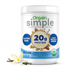 Orgain - Organic Simple Vegan Protein Powder - Vanilla - 20g Plant Based Protein
