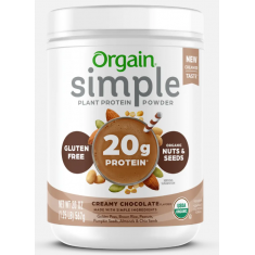 Orgain - Organic Simple Vegan Protein Powder - Creamy Chocolate - 20g Plant Based Protein