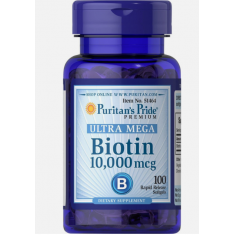 Puritans Pride - Biotin 10,000mcg - 100 Caps - Exp 05/2027