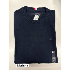 Sweater malha fina gola U 5